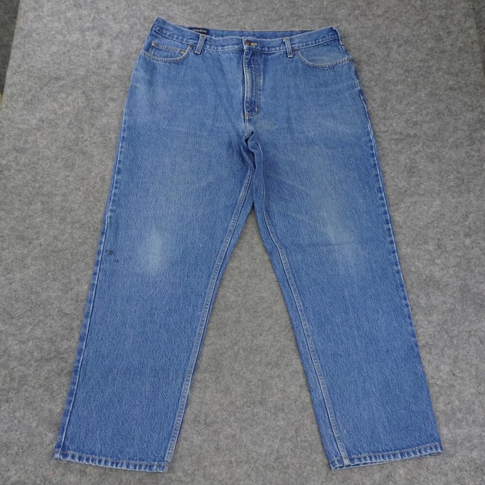 Lands End Jeans Mens 40x32 Square Rigger Denim Blue Heavyweight Vintage Pants